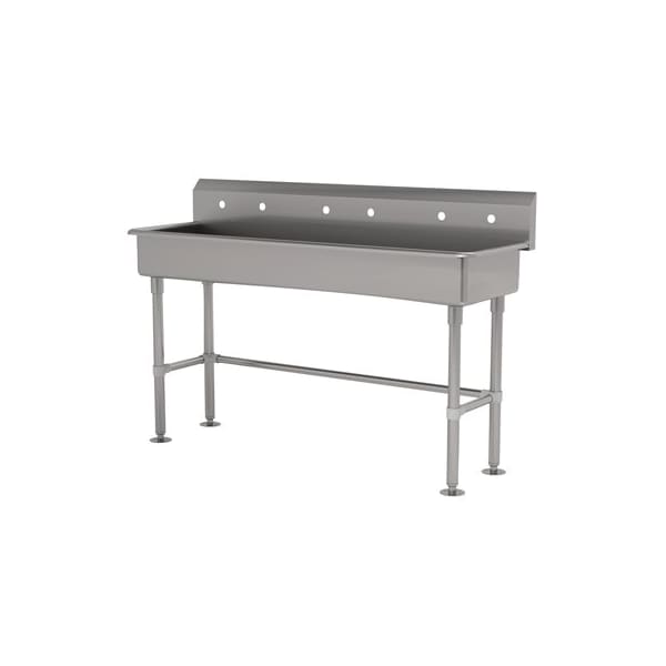 3 Stat ADA NSF 16 Ga. 304 SS Floor Mounted Sink - Faucet Omitted